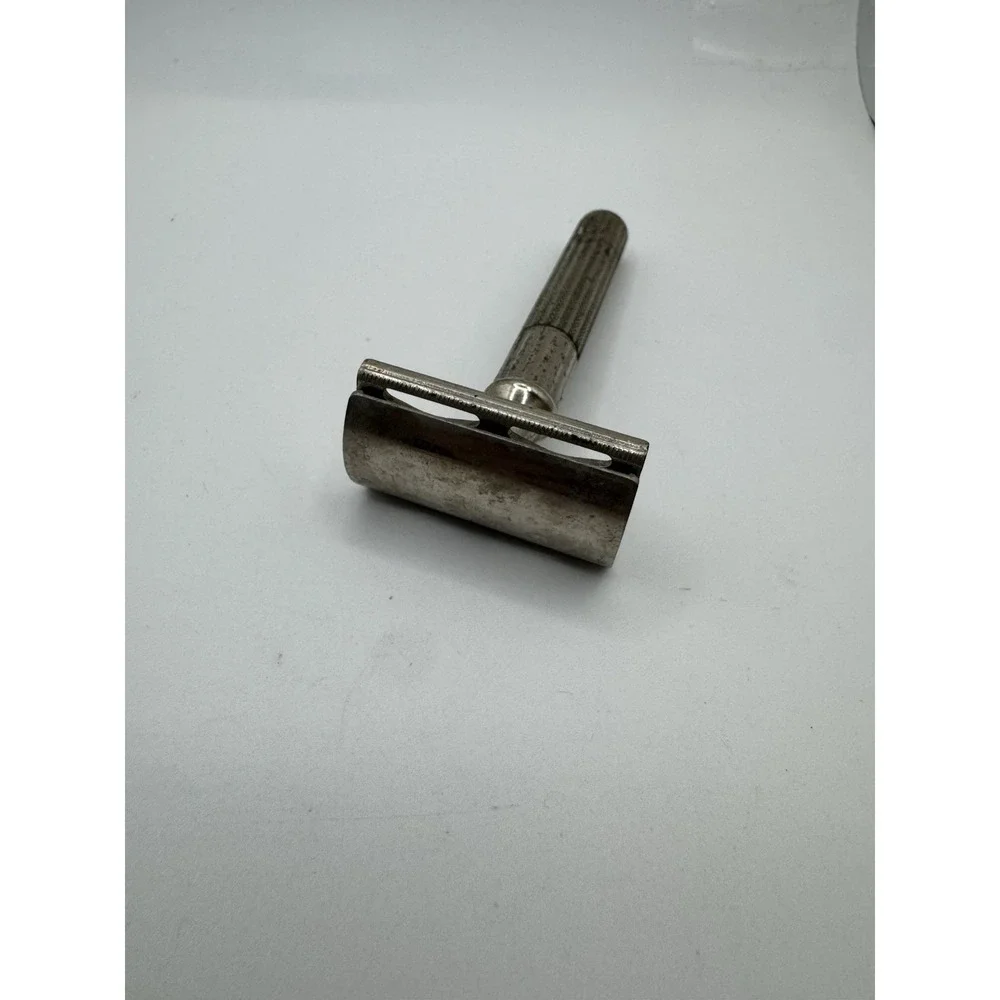 Vintage Gillette Fat Handle Tech Safety Razor Made in USA Double Edge DE Razor